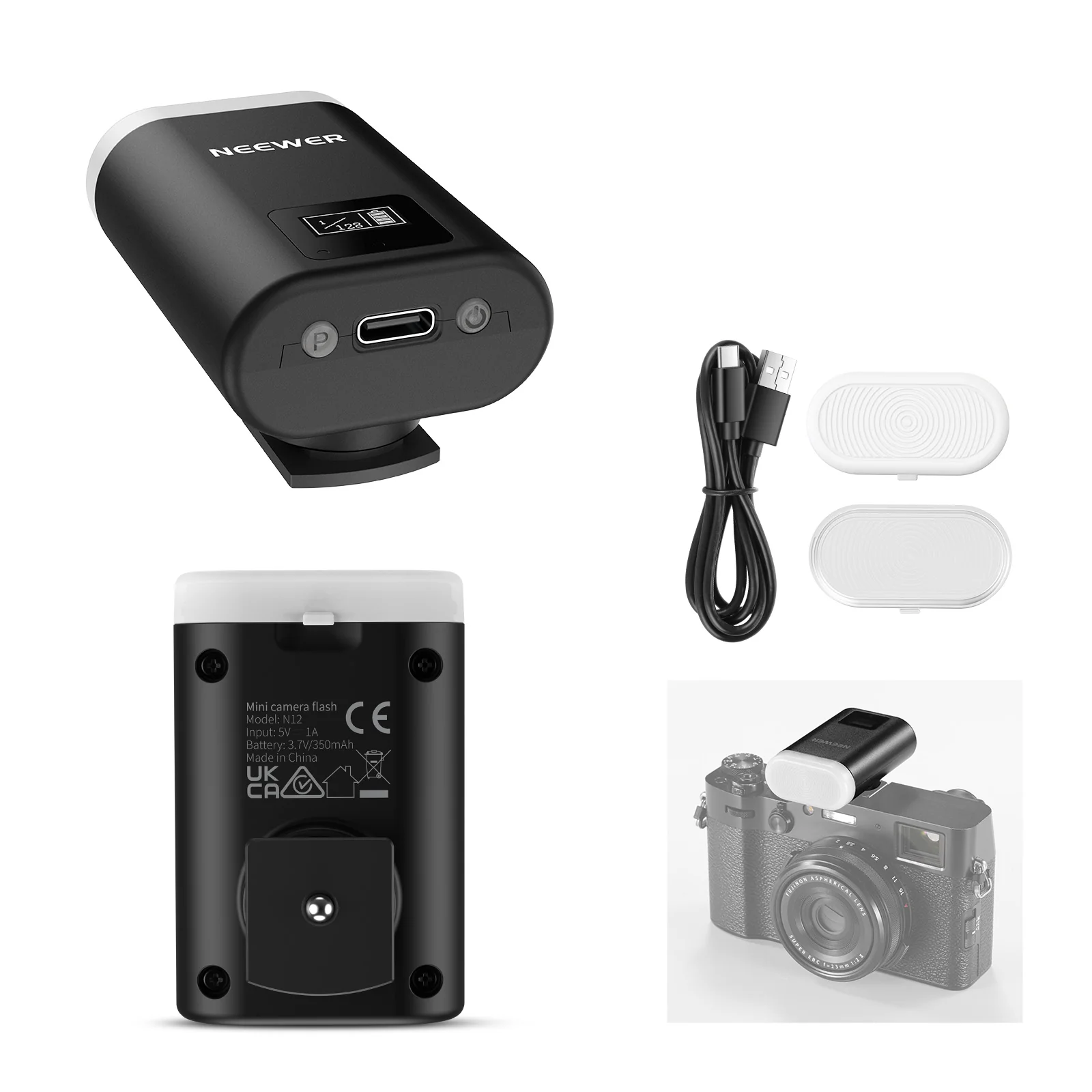 Speedlite Flash External - NEEWER N12 Mini Portable Compact On‑Camera