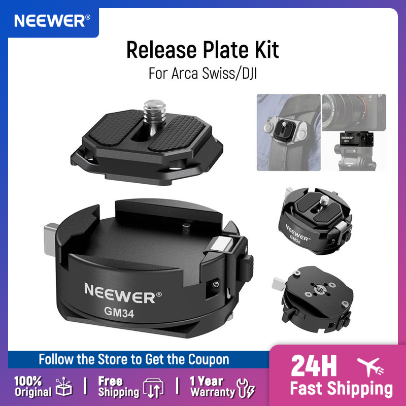 Peak Design Clip - Neewer GM47 Quick Release Plate Kit