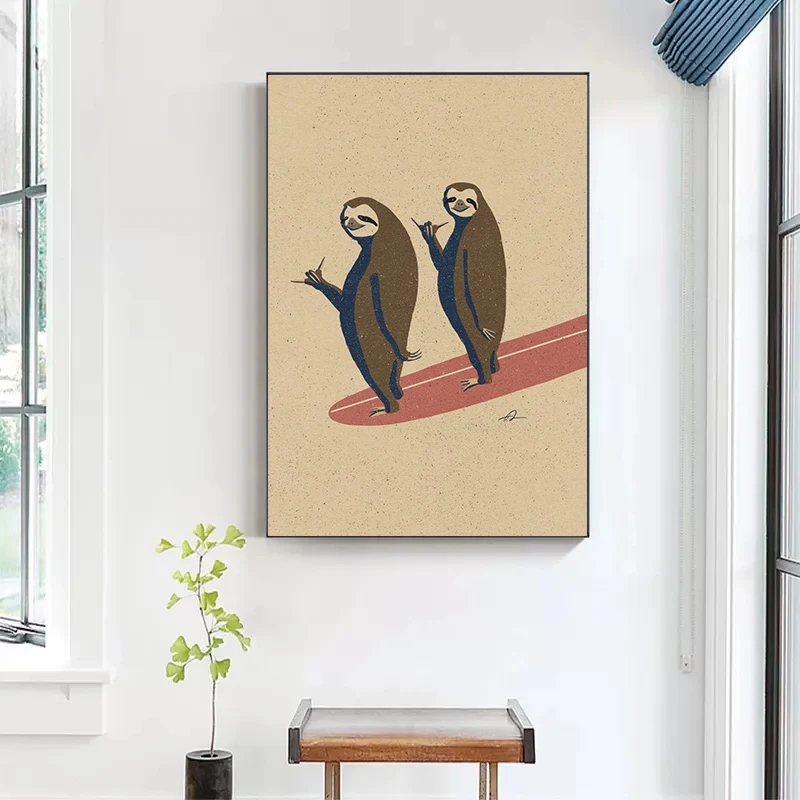 Vintage Cartoon Surfing Animal - Photography Duck recension och pris