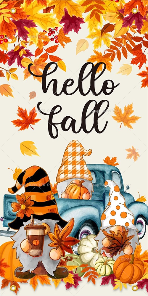 Pumpkin Maple Leaf Door Banner - Photography Zebra recension och pris