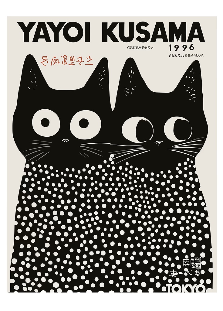 Yayoi Kusama Black Cats Series - Photography Pose recension och pris