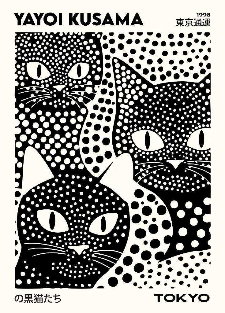 Yayoi Kusama Black Cats Series - Photography Pose recension och pris