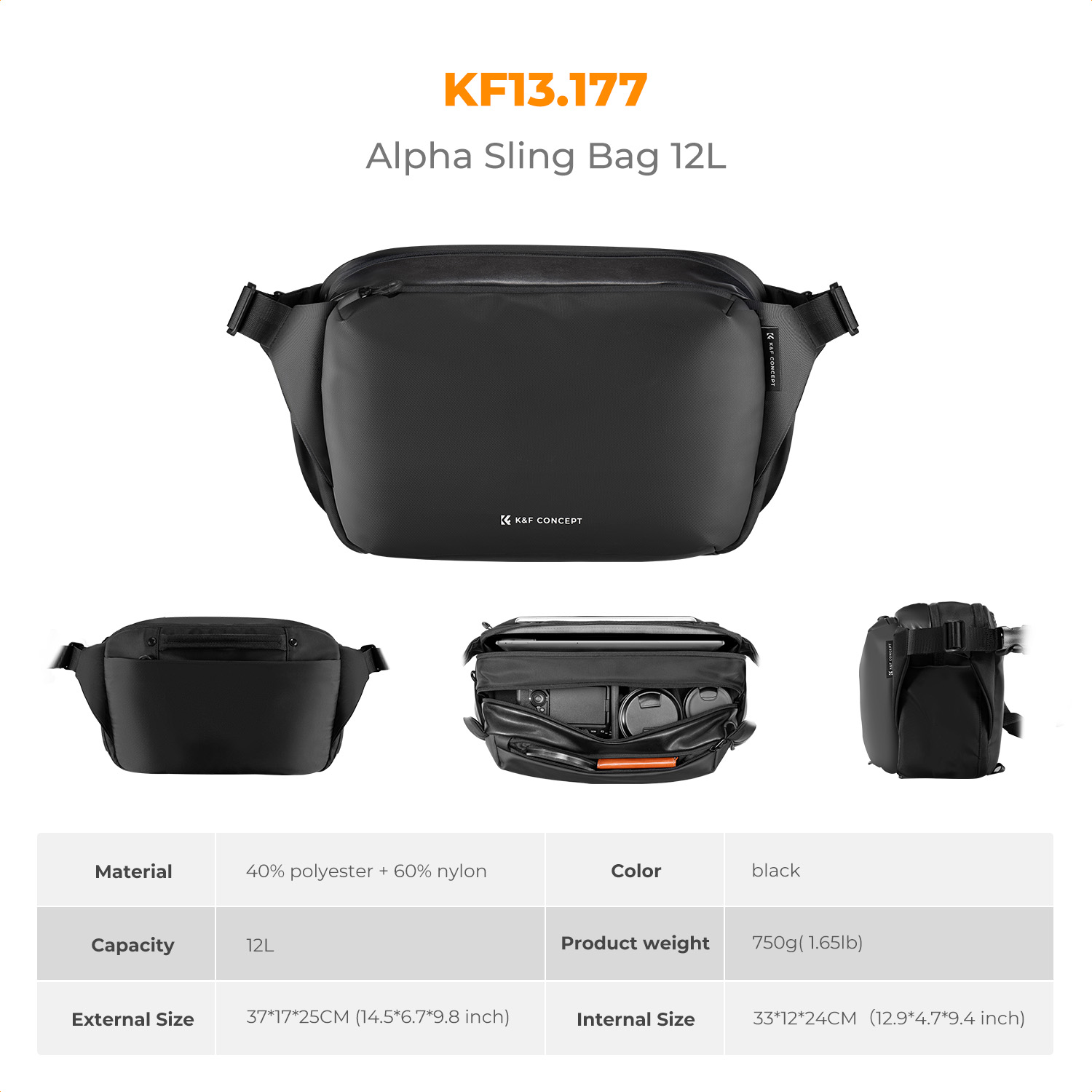 K&F CONCEPT 12L/10L Camera Sli - Photography Camera recension och pris