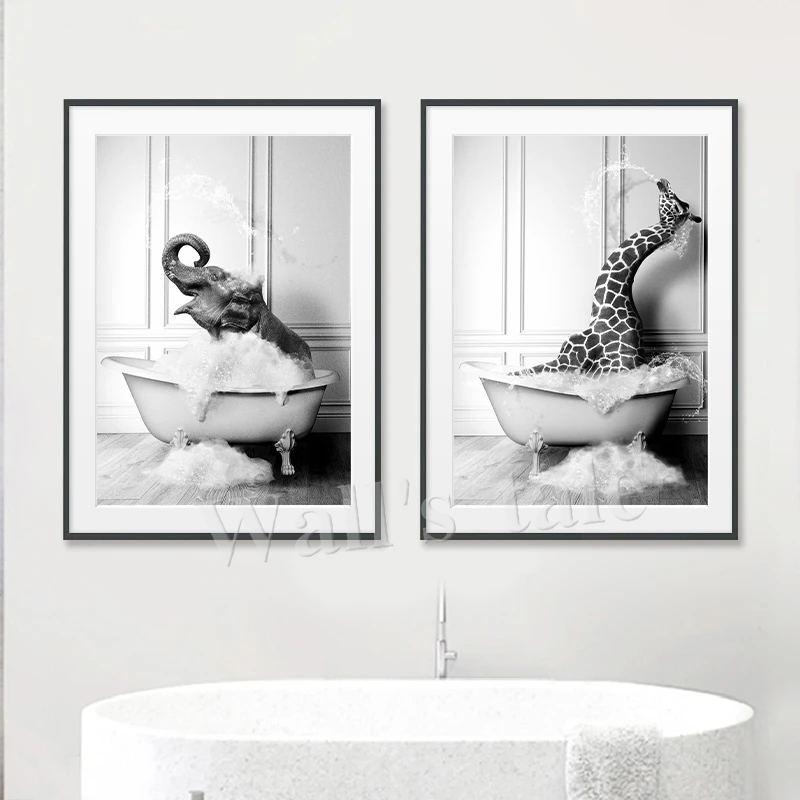 Black and White Animals Bathro - Photography Duck recension och pris