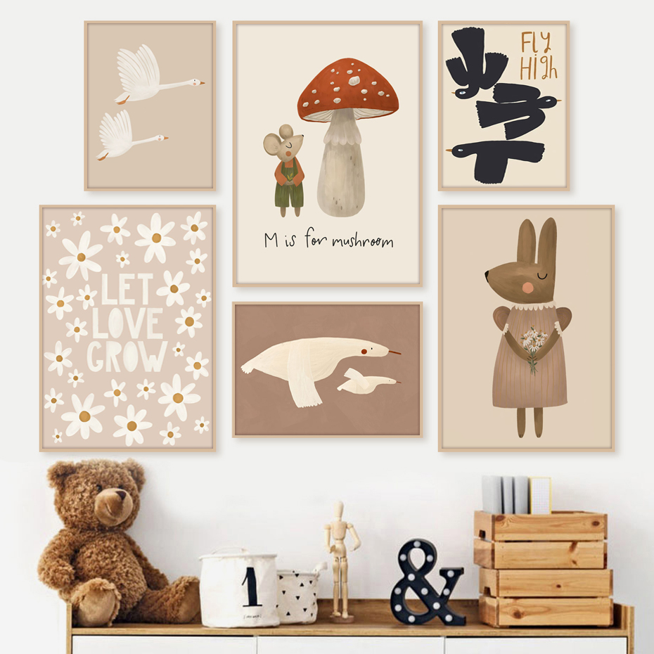 Boho Cartoon Rabbit Mouse Goos - Photography Duck recension och pris