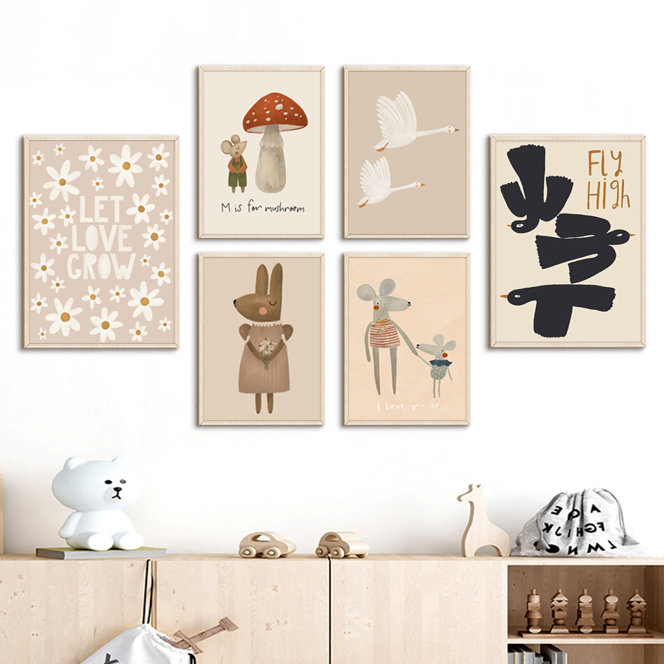 Boho Cartoon Rabbit Mouse Goos - Photography Duck recension och pris
