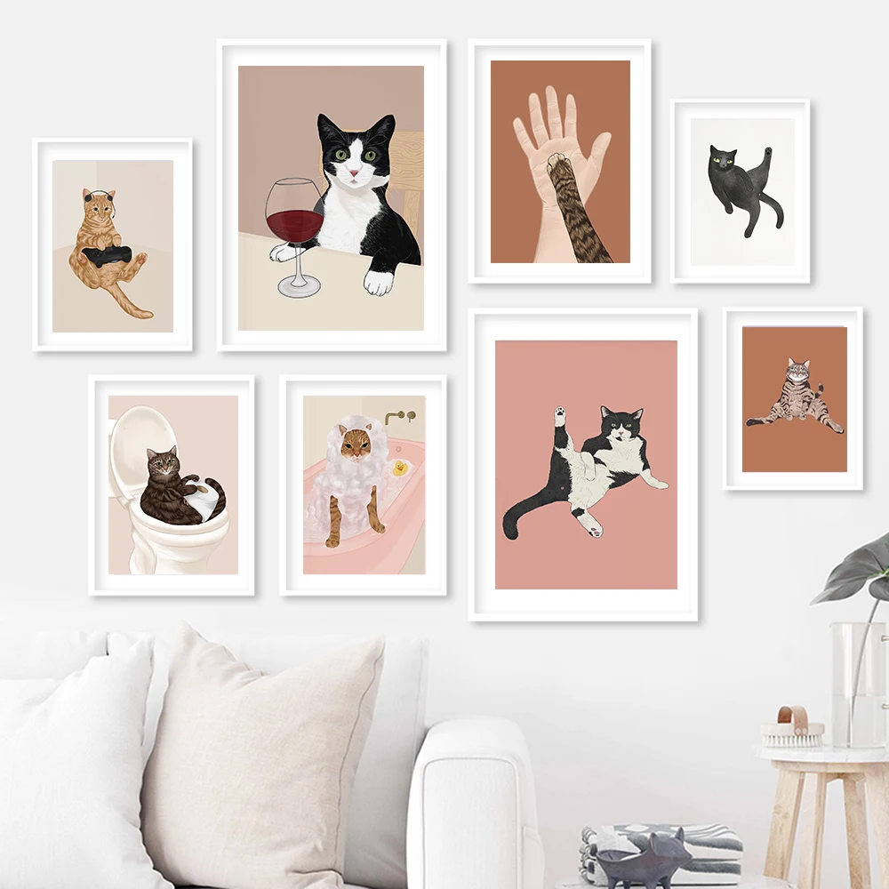 Funny Wine Black Cat Wall Art  - Photography Duck recension och pris